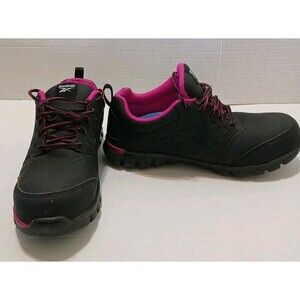 Reebok Work Sublite Cushion Composite Toe Work Shoes Black /Pink W-9W